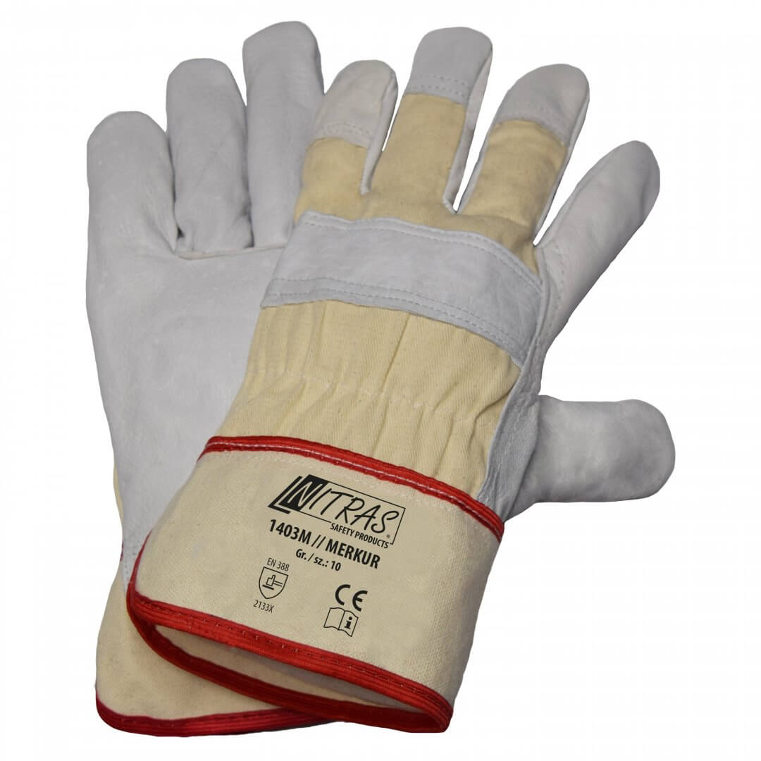 NITRAS "Merkur" Rindvolllederhandschuhe Größe M
