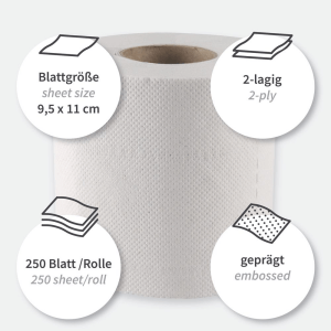 WISADA Toilettenpapier 2- lagig, Recycling