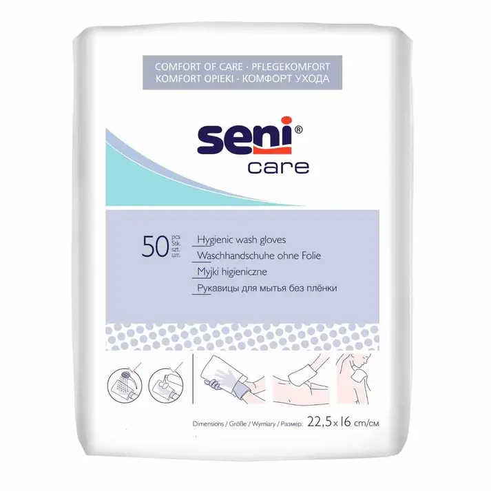 Seni Care Waschhandschuhe ( unfoliert ) - 22,5 x 16 cm