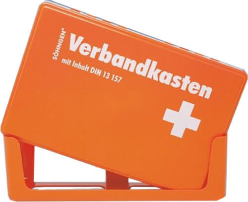 SÖHNGEN Verbandskasten gefüllt DIN 13157 inkl. Wandhalterung, orange